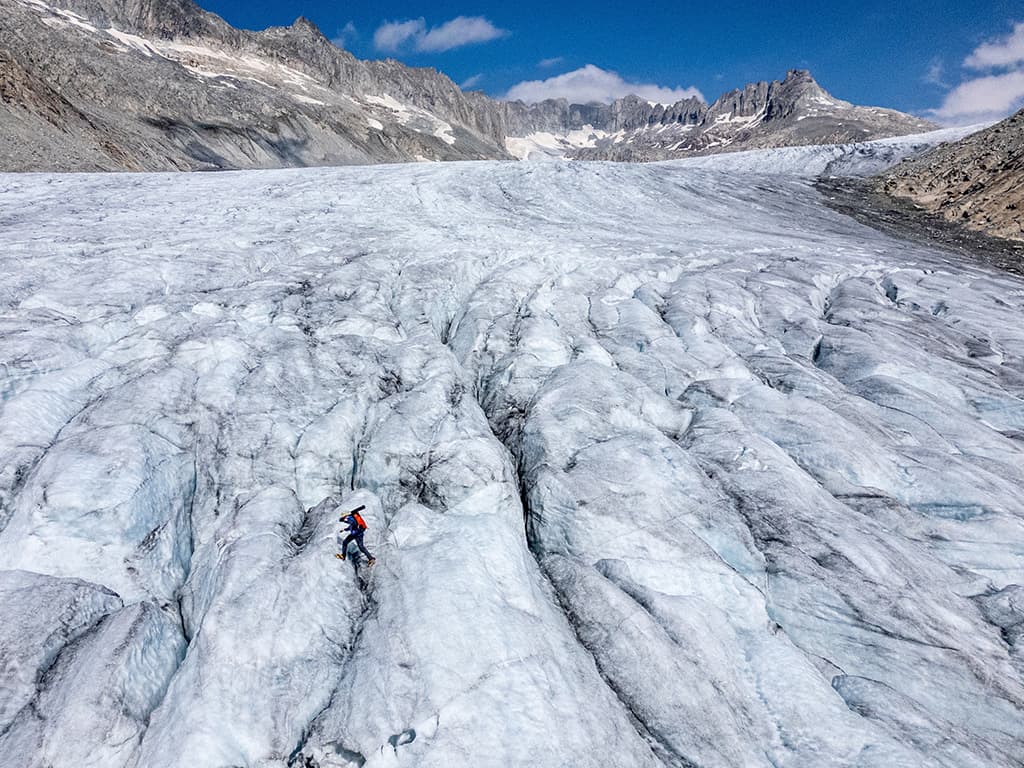 Vetllant per la glacera del Roine