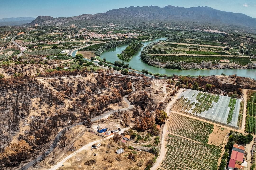 L’incendi de Paüls, vist des de l’aire